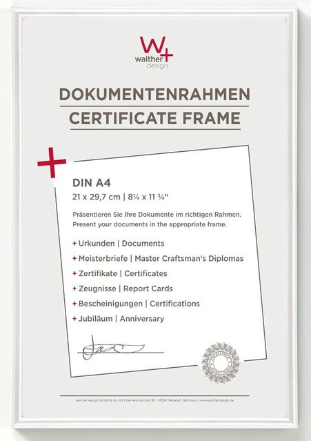 Walther Design Galeria Kunststoff Bilderrahmen Weiss A4 - Bild 1
