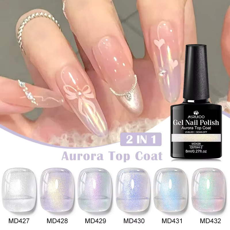 MSRUIOO Aurora Top Coat Glitzer-Pailletten Nagelgel, 8 ml - Bild 2