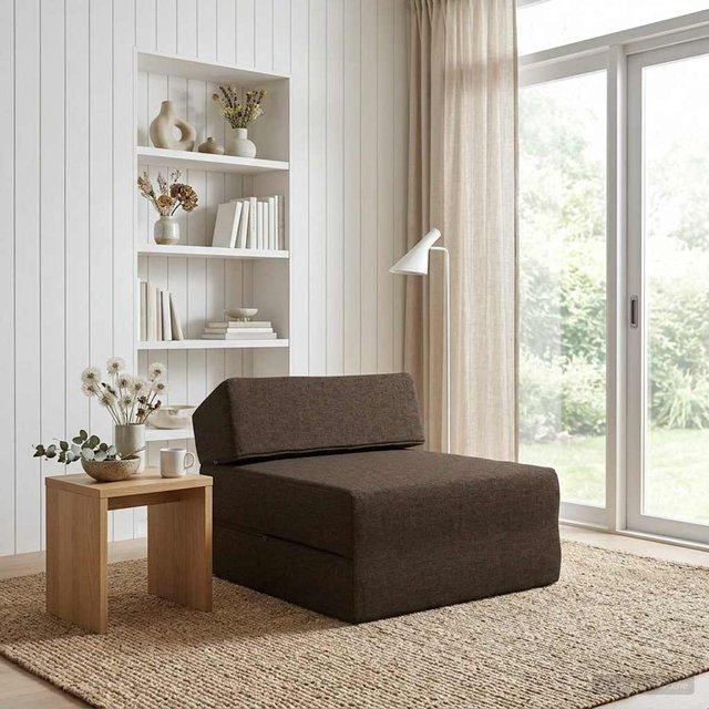 VD Home Furnishing Klappsofa Bett in Taupe aus Stoff, B/T/H: 60 x 70 x 41 cm - Bild 1