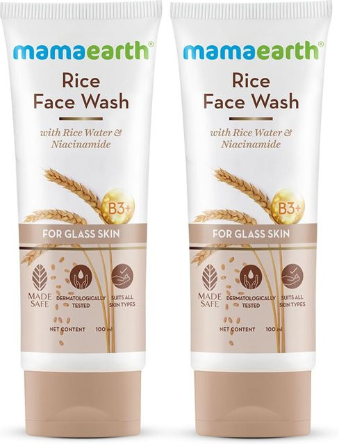 Mamaearth Reis Gesichtswaschgel, 2x 100 ml, für normale Haut - Bild 1