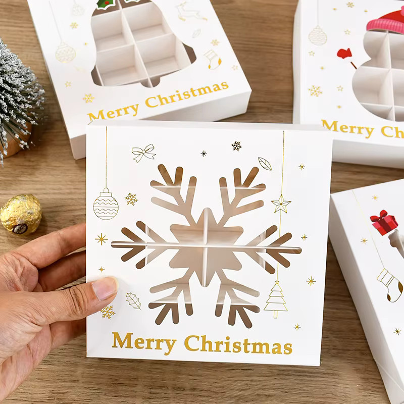 ZQCXLD Weihnachts-Süßigkeitsschachteln mit geometrischem Design für Kekse und Geschenke - Bild 4