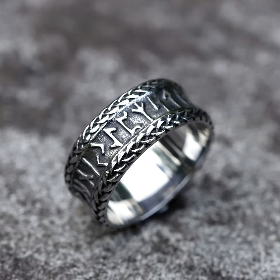 Vikingar Lin Ring, 316L Edelstahl, Herren, Nordischer Wikinger Odin Keltischer Knoten Runen-Amulett - Bild 2