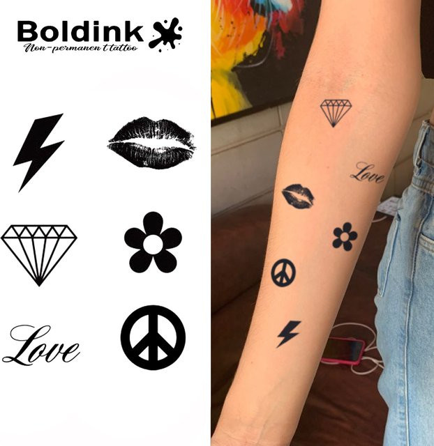 Boldink Love Sparks Temporäres Tattoo, wasserfest, semi-permanent - Bild 1