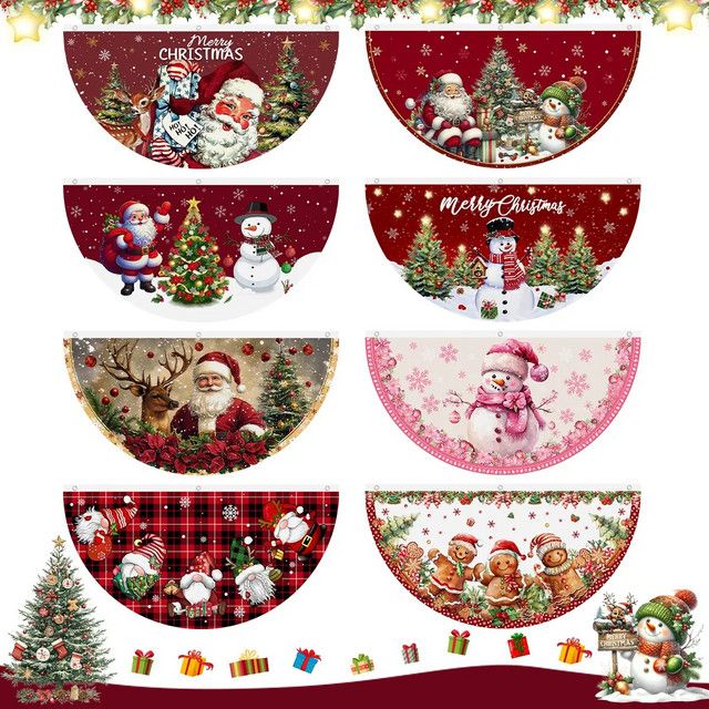 VIKAMA Weihnachts-Banner in Fächerform für Garten, Balkon und Außenbereich, Multicolor, Weihnachts- und Neujahrsdekoration - Bild 1