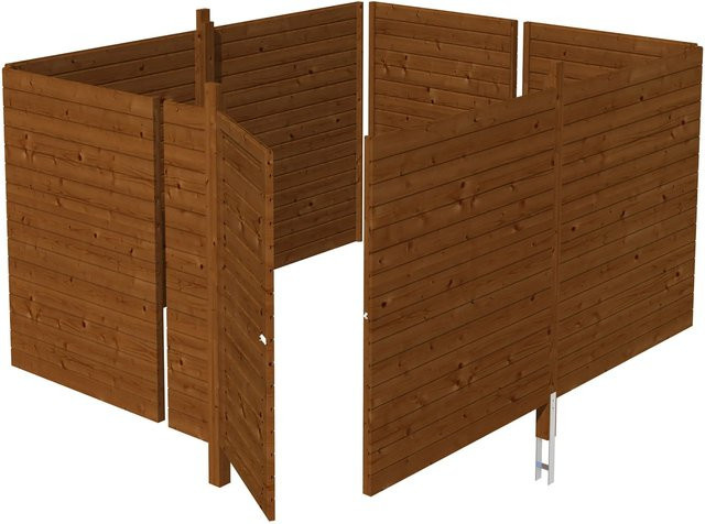 Skan Holz Brüstung Profilschalung in Nussbaum, Breite: 378 cm, Tiefe: 317 cm - Bild 1
