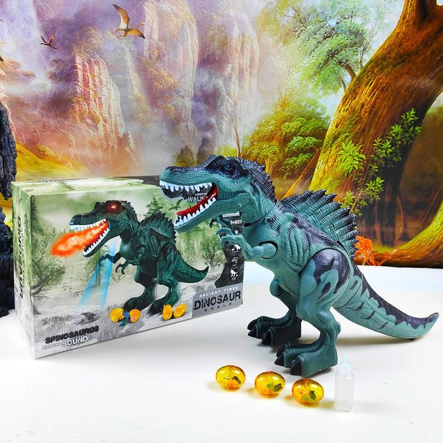 Linyi toy car Elektrischer Laufender Dinosaurier Roboter, mit LED Lichtern und Geräuschen, Sprühfunktion, ab 3 Jahre - Bild 1
