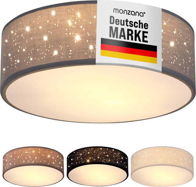 Monzana Deckenlampe Sternenhimmel in Grau aus Stoff und Aluminium, Durchmesser: 30 cm - Bild 1