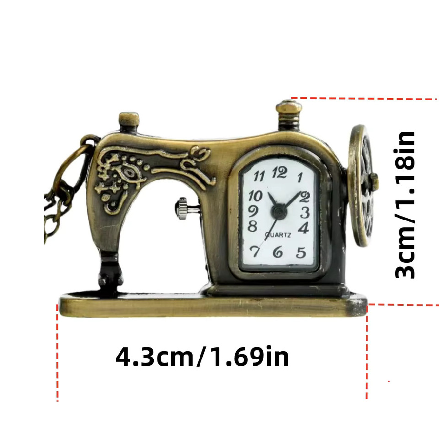wecin Halskette mit Taschenuhr-Anhänger, Quarz, Bronze, Messing, Damen - Bild 4