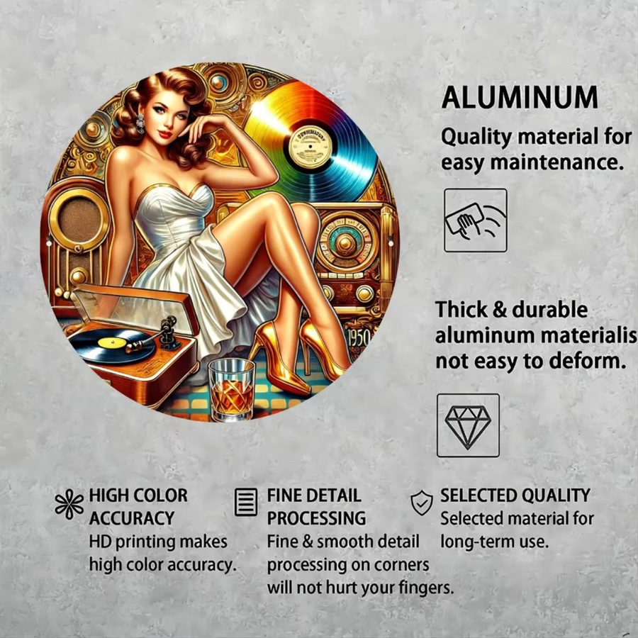 CIFBUY Retro Aluminiumschild als 2D Wandkunst für Innen- und Außenbereiche, B/H: 20 x 20 cm - Bild 5