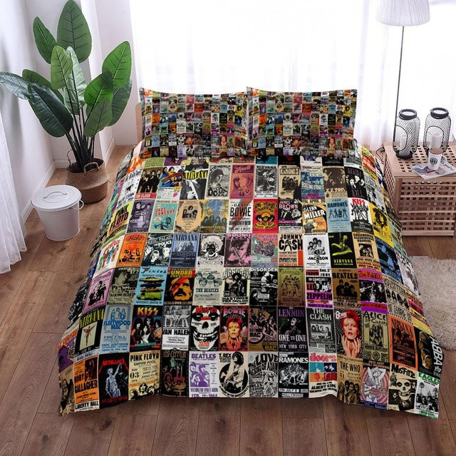 Binchi Outdoor Product Bettwäsche-Set Retro 80er Jahre Punk Design, Mehrfarbig, B/H: 230 x 230 cm - Bild 1