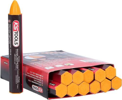KS Tools Signierkreide aus Wachs in Gelb, 12er Pack - Bild 1