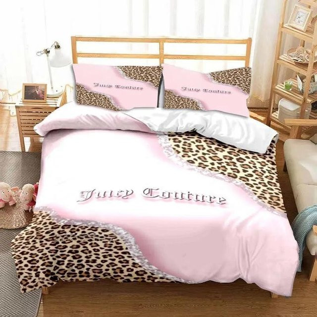 Gu Tao 3-teiliges Juicy Couture Doppelbettwäsche-Set mit 3D-Grafikdesign in Pink, B/H: 240 x 220 cm - Bild 1