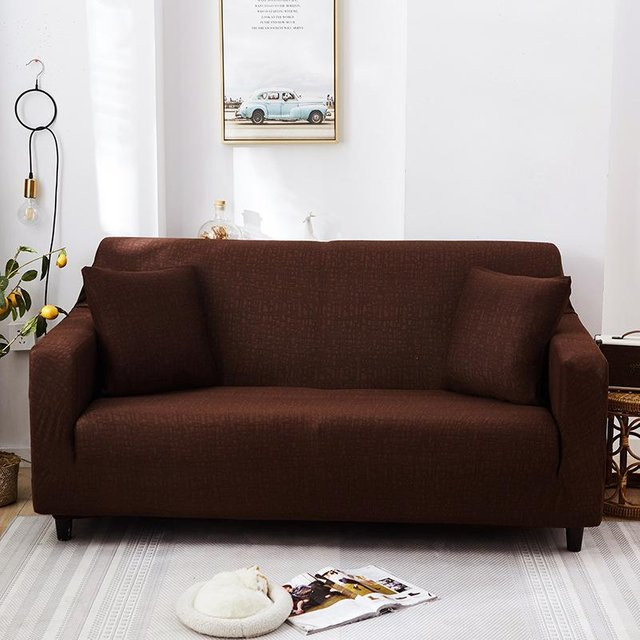 BC-Warm Home All-Inclusive Stretch-Sofabezug, braun, elastisch und rutschfest, Breite: 235-300 cm - Bild 1