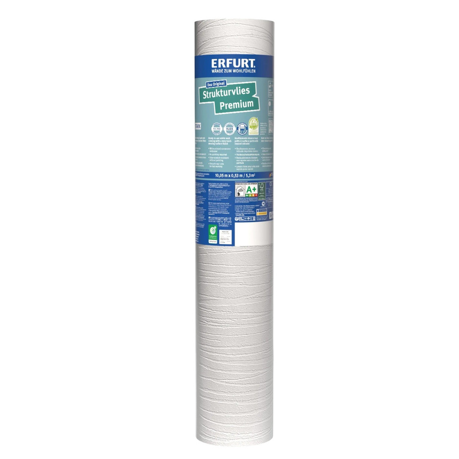 Erfurt Strukturvlies Premium 506 Weiß, rollbare Tapete, B: 0,53 m, L: 10,05 m - Bild 2