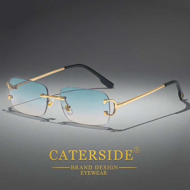 CATERSIDE Sonnenbrille, randlos, Metall, Herren, rechteckig - Bild 1