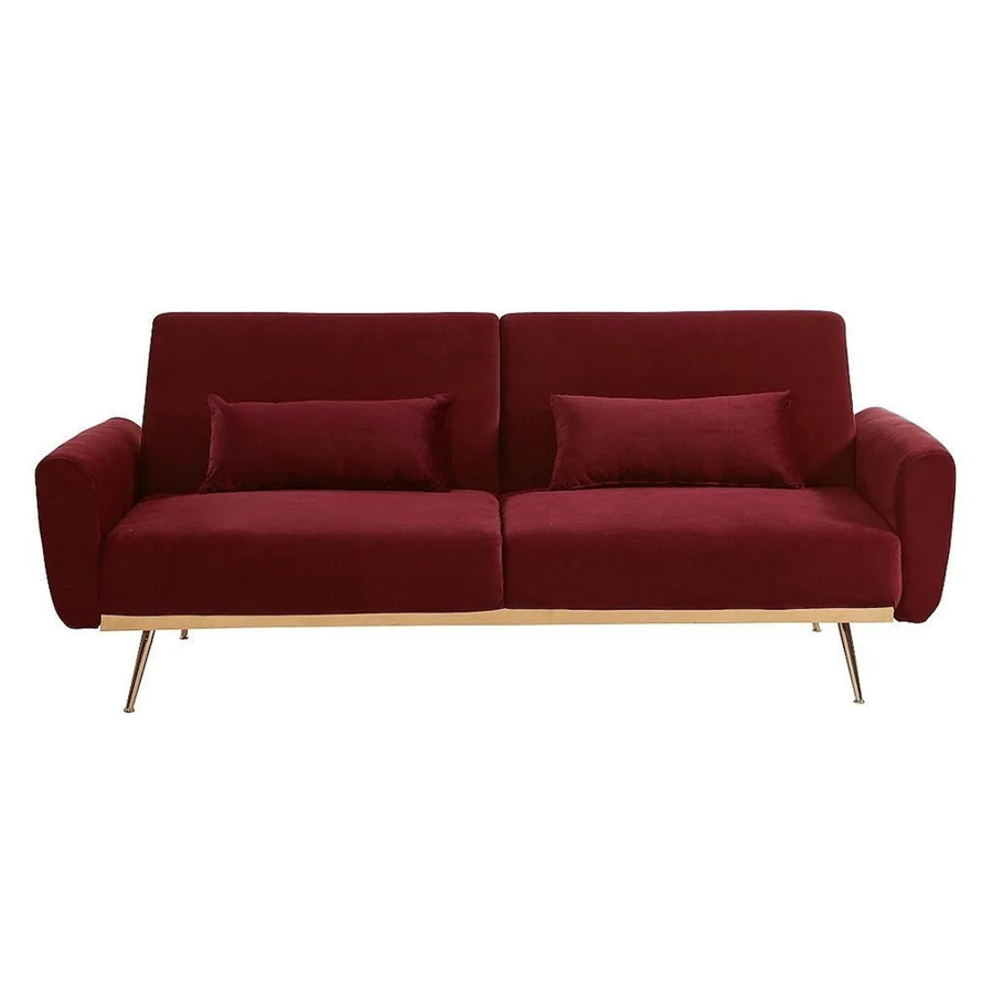 Schlafsofa Launei von Vente-unique in Bordeaux Rot mit Samtbezug und 208 cm Breite - Bild 2
