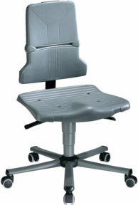 bimos Arbeitsdrehstuhl Sintec in Basaltgrau mit Sitz und Rückenlehne aus Kunststoff und Rollen - Bild 1