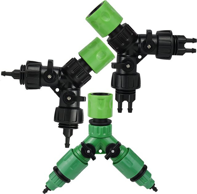 KESLA Tropfbewässerungs-Wasserhahn-Adapter mit 2-Wege- und 4-Wege-Splitter für 1/4 Zoll Schläuche und automatische Bewässerungssysteme - Bild 1