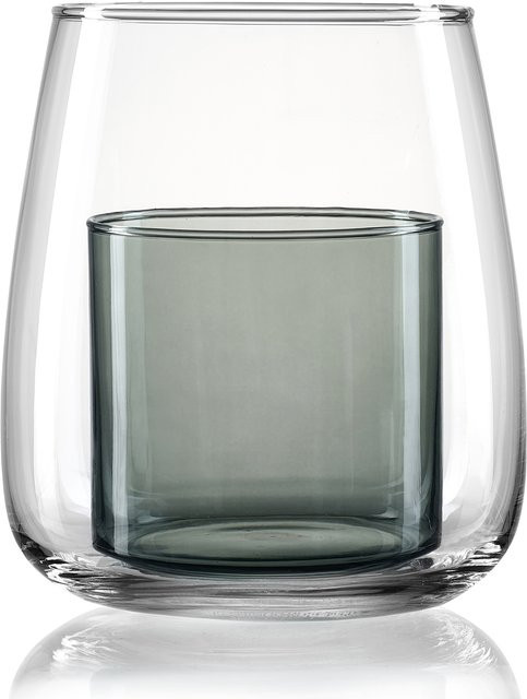 Windlicht DUO von Ritzenhoff & Breker aus Glas in Grau und Transparent für Teelichter, B/T/H: 14,0 x 14,0 x 2,0 cm - Bild 1