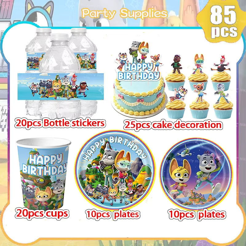 TAKARA TOMY Creature Cases Geburtstagsdekoration Set mit Aufklebern, Postern, Luftballons, Hintergrundbanner und Kuchendekoration in Multicolor - Bild 2