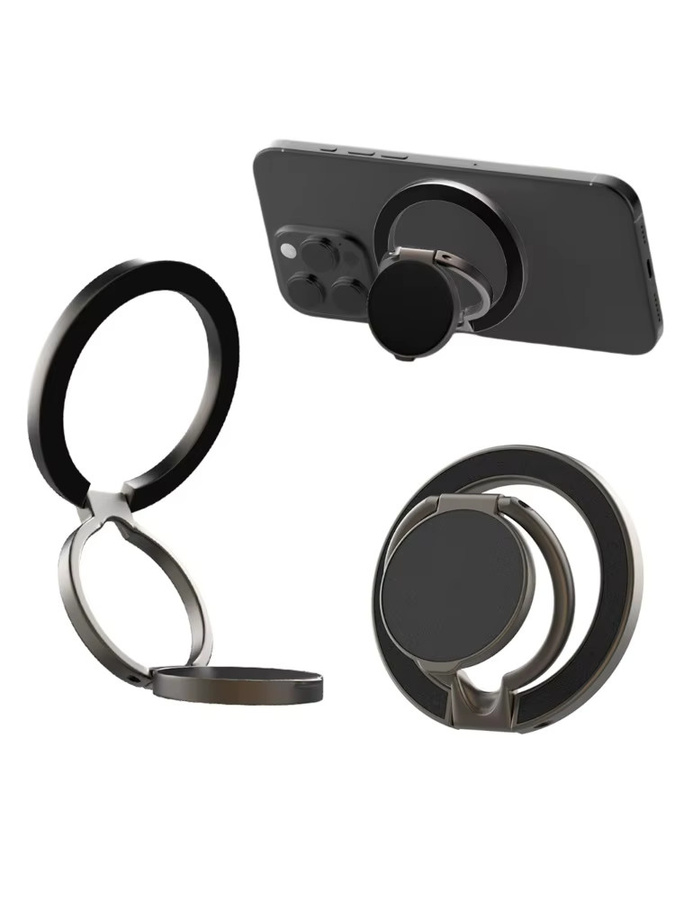 YTDMEN MagSafe Magnetischer Telefonständer und Fingerringhalter für iPhone, faltbar und tragbar, Schwarz oder Grau - Bild 7