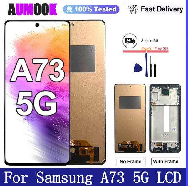 Samsung Galaxy A73 5G A736B AMOLED Display mit Touchscreen Digitizer in Gold - Bild 1