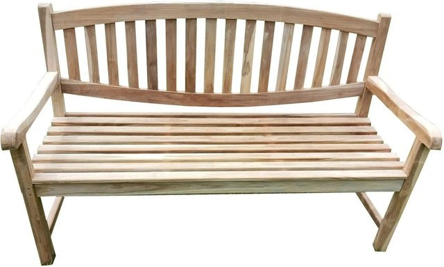 Lex Teak Gartenbank aus Teakholz in Braun mit Armlehnen - Bild 1