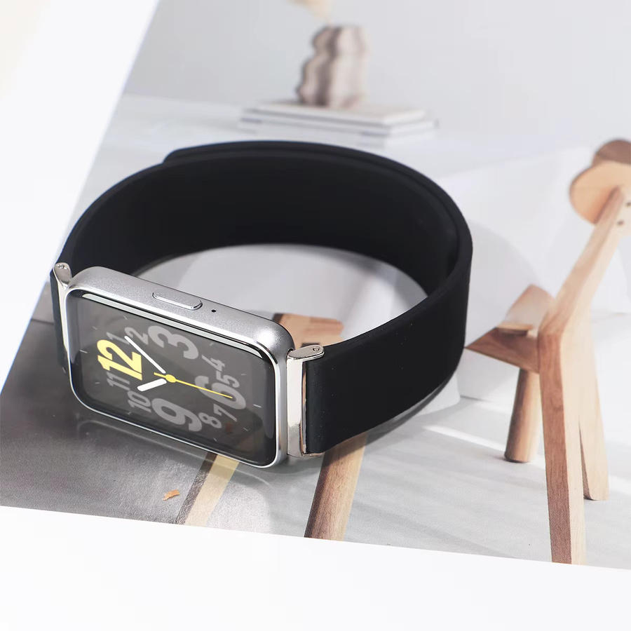 FancyWrist Uhrenarmband Silikon, Lychee-Rind, Schwarz, Unisex - Bild 2
