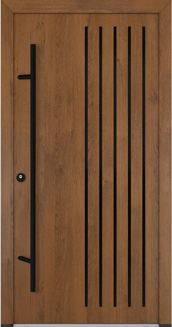 FM Türen AS68 Modell 64 Innentür Winchester Links mit Beschläge Set in Braun und Stahl, B: 100 cm, H: 210 cm - Bild 1