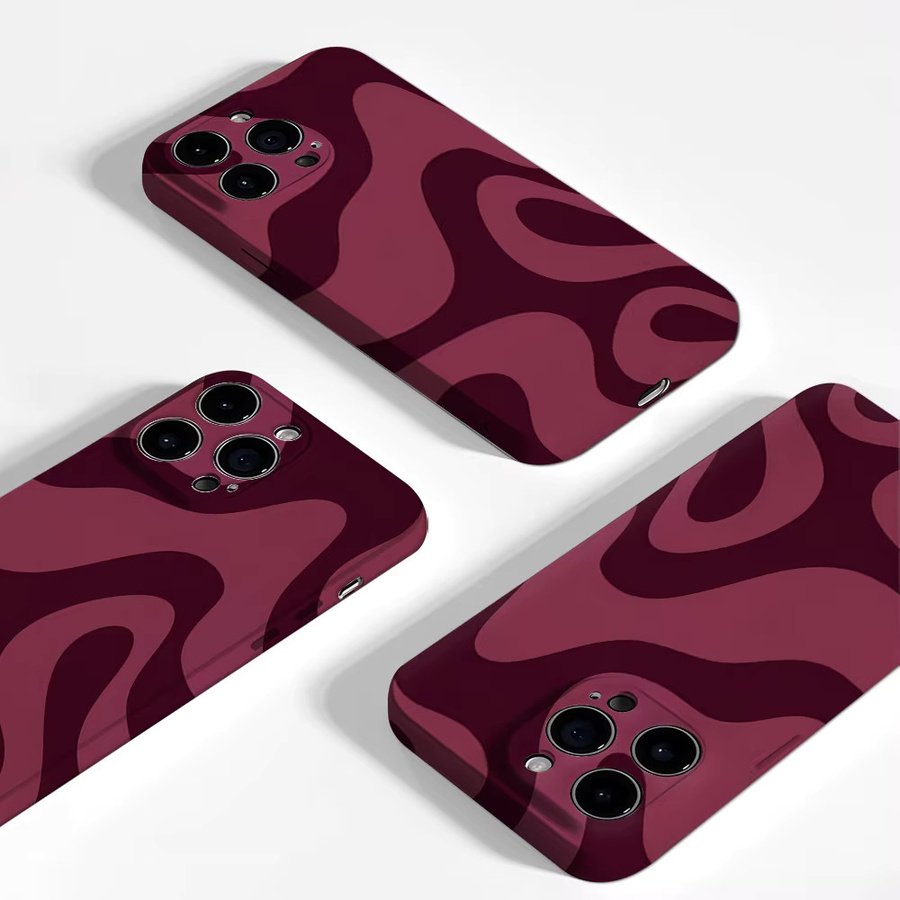 Potdemiel Burgundy Flow magnetische Handyhülle für iPhone 17 16 15 14 13 Pro Max Plus, robuste doppelschichtige Schutzhülle in Rot - Bild 4