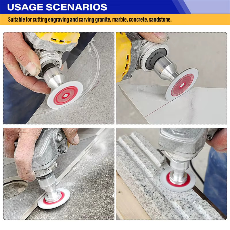 LOZLIN Vakuumgelötetes Gravur- und Schnitzsägeblatt in Silber, abnehmbare Mini-Schleifscheibe mit M14 5/8-11 Flansch für Beton und Keramikfliesen - Bild 3