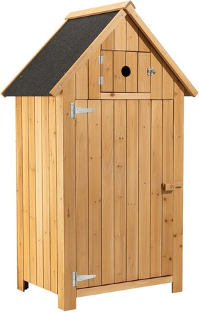 Wiltec Gartenhaus aus Fichtenholz mit Bitumendach und Doppeltür in Braun, B/T/H: 77 x 54 x 137 cm