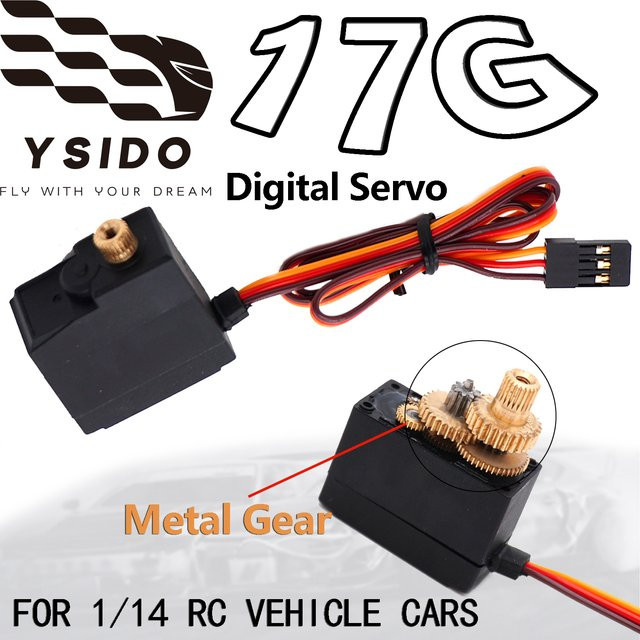YSIDO Metall-Digitalservo, 17G, mit umgekehrter Drehung, Metallgetriebe, 3-Draht, 1:14 - Bild 1