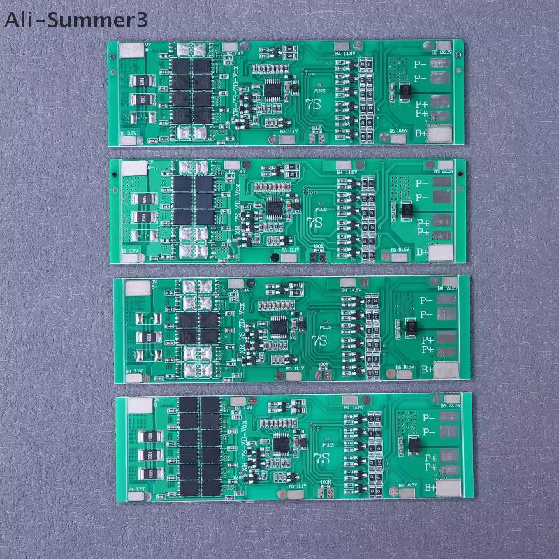 7S 24V Lithium-Batterie-Schutzplatine mit Balance-Funktion für Li-Ion 18650 Akkus, Farbe: Grün - Bild 2