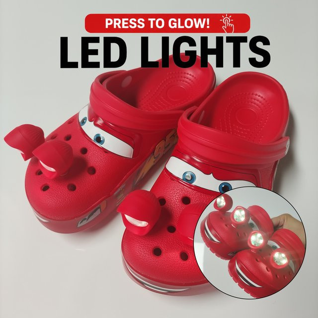 Bandai Cartoon-Clogs, mit LED-Licht-Schuhcharms, leuchten im Dunkeln, Gartenschuhe, Sommer-Strandsandalen, leichte Slip-On-Clogs - Bild 1