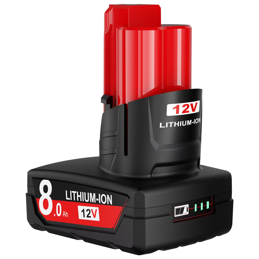 Milwaukee M12 Akku 12V 8,0 Ah mit Licht für Milwaukee M12 Werkzeuge 48-11-2402 48-11-2401 48-11-2411 - Bild 7