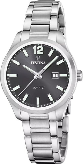 Festina Damenuhr, Quarz, Edelstahl, Schwarz, 34 mm, 5 ATM - Bild 1