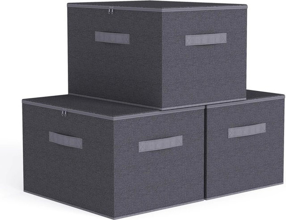 Sekey Aufbewahrungsbox mit Deckel aus Vliesstoff, faltbare Stoffbox als Organizer für Kleidung, B/T/H: 40 x 30 x 25 cm