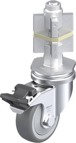 Blickle LRA-TPA 50KF-FI-E07 Lenkrolle mit Feststeller, Rad-Durchmesser: 50 mm, Tragfähigkeit: 50 kg, Farbe: Grau/Silber - Bild 1