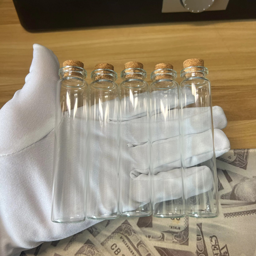 LYGIL Mini-Glasflaschen für Weihnachtsdeko und Bastelarbeiten, transparent, 25 ml, H x B x T: 100 x 12 x 22 mm - Bild 3