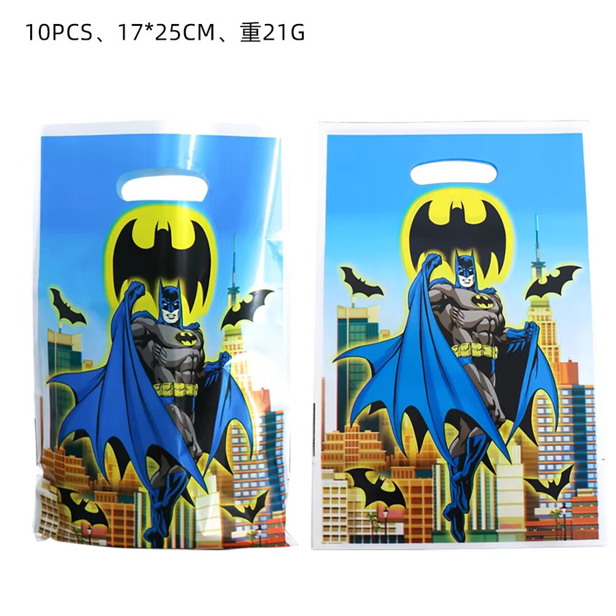 Batman Geschenktüten für Kindergeburtstag und Partydekoration Blau aus Kunststoff - Bild 5