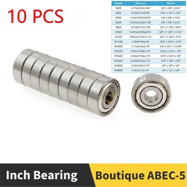 10-teiliges Kugellager-Set von veekaft in Silber für R2 R3 R4 R6 R8 R10 R12 R133 R144 R155 R156 R166 R168 R188 ZZ - Bild 1