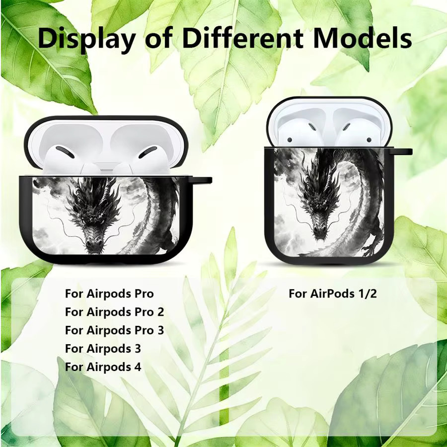 Schutzhülle für Apple AirPods Pro und AirPods 1 2 3 4 mit Tiger und Dragon Design - Bild 2