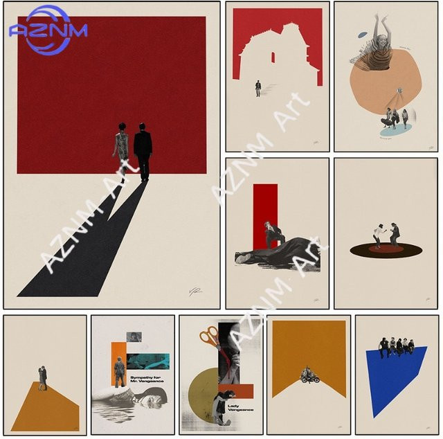 KAYOU Retro minimalistische Filmplakate als Kunstdrucke auf Leinwand, abstrakte Grafik-Wanddekoration in Mehrfarbig für dein Wohnzimmer oder Schlafzimmer - Bild 1