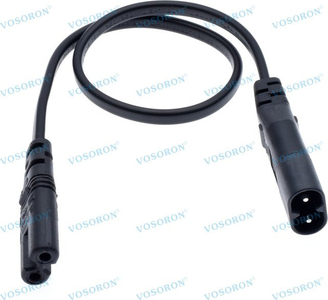 VOSORON IEC 60320 C8 auf C7 Verlängerungskabel Hauptadapterkabel, Schwarz - Bild 1
