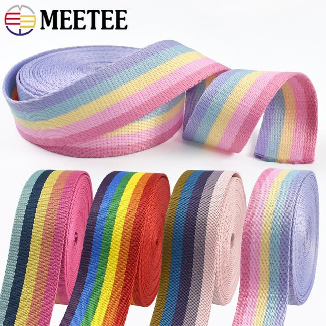 Meetee Regenbogen-Gurtband Dekorband in Multicolour für Kleidung, Haustierhalsbänder und Nähzubehör - Bild 1