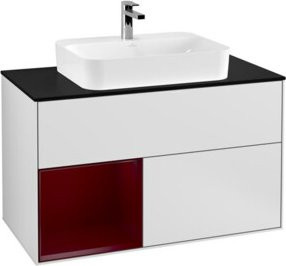 V&B Waschtischunterschrank Finion 100 in Weiß lackiert mit Regalfach links, B/T/H: 100 x 50,1 x 50,1 cm - Bild 1