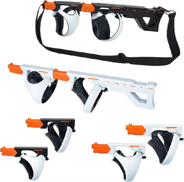 DEVASO VR Gunstock für PlayStation VR2 Magnetischer Saug-Game-Controller mit Schultergurt in Weiß - Bild 1