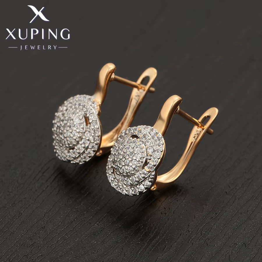 Xuping Jewelry Creolen, Blumenförmig, Gold, Zirkonia, Damen - Bild 2