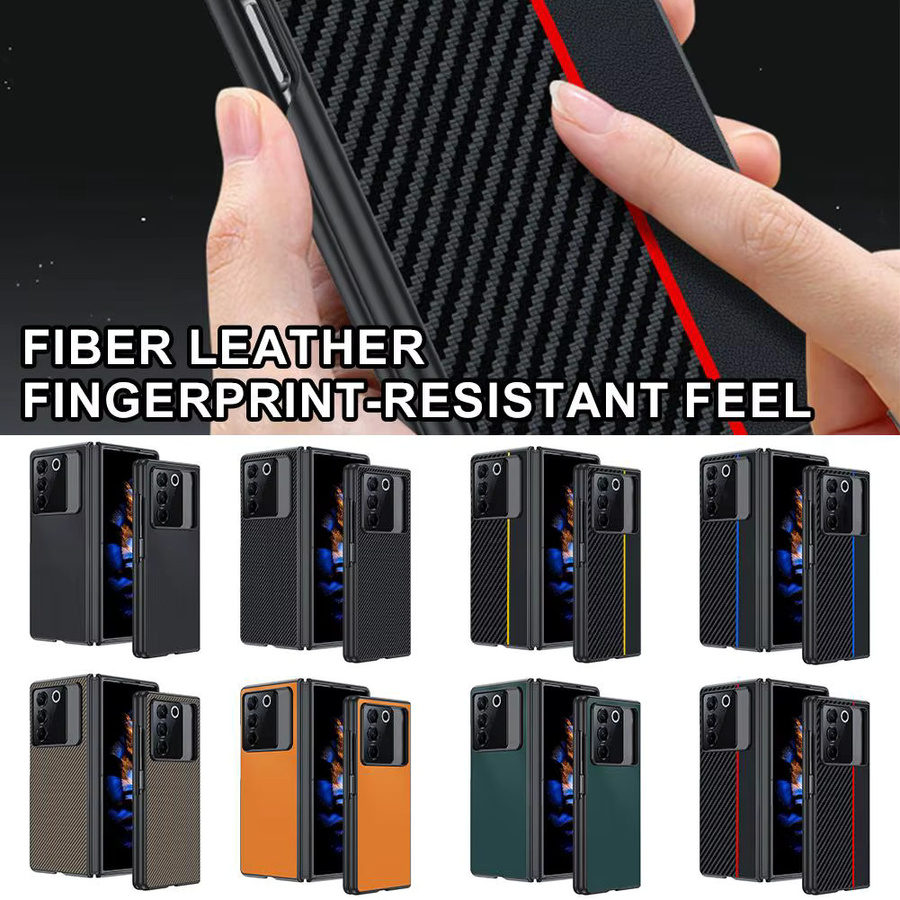 ZTE Nubia Fold Handyhülle aus PU-Leder mit Faserstruktur in Schwarz - Bild 2
